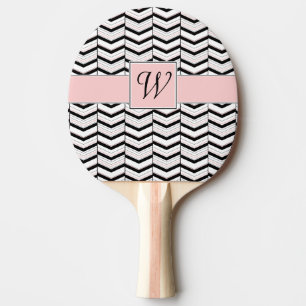 Ping Pong Raquette de ping-pong Chevron Noir Blanc et Rose