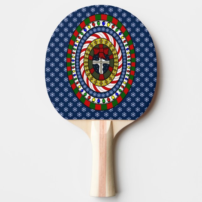 Ping Pong Raquette de ping-pong de Noël enjouée (Devant)