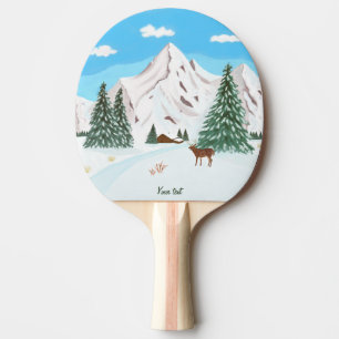 Ping Pong Raquette de ping-pong des montagnes enneigées