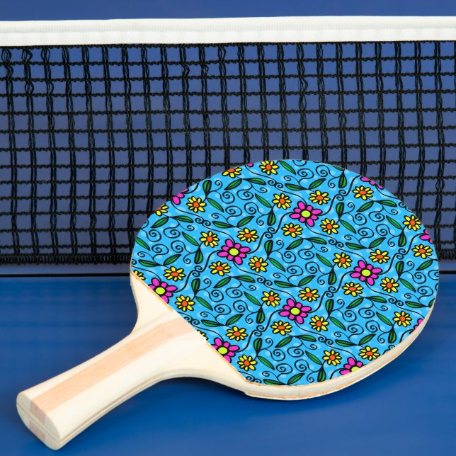 Ping Pong Raquette de ping-pong florale abstraite (Insitu)