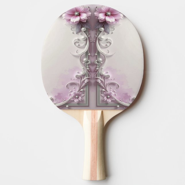 Ping Pong Raquette de ping-pong florale rose (Devant)