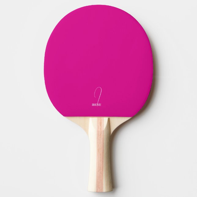 Ping Pong Raquette de ping-pong monogrammée rose vif (Devant)