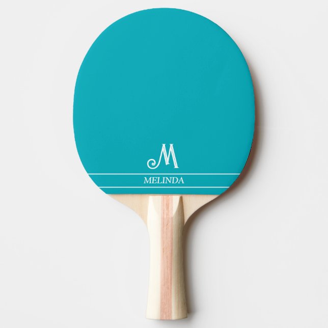 Ping Pong Raquette de ping-pong monogrammée sarcelle (Devant)