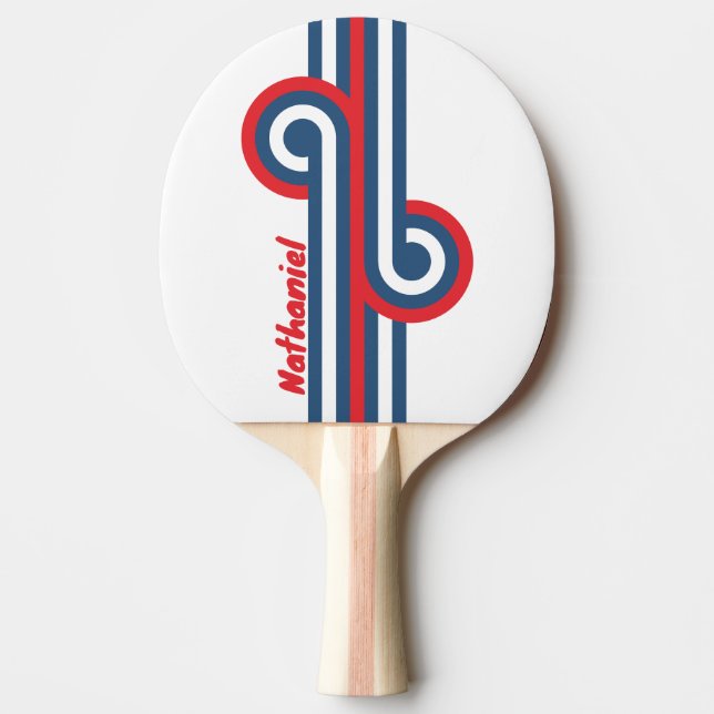 Ping Pong Raquette de ping-pong nostalgique avec nom (Devant)