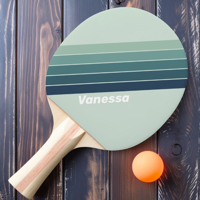 Ping Pong Raquette de ping-pong Ocean Green Nostalgic Stripe (Créateur téléchargé)