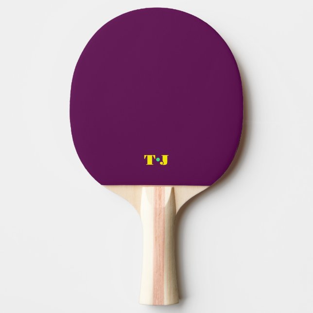 Ping Pong Raquette de ping-pong prune avec initiales (Devant)