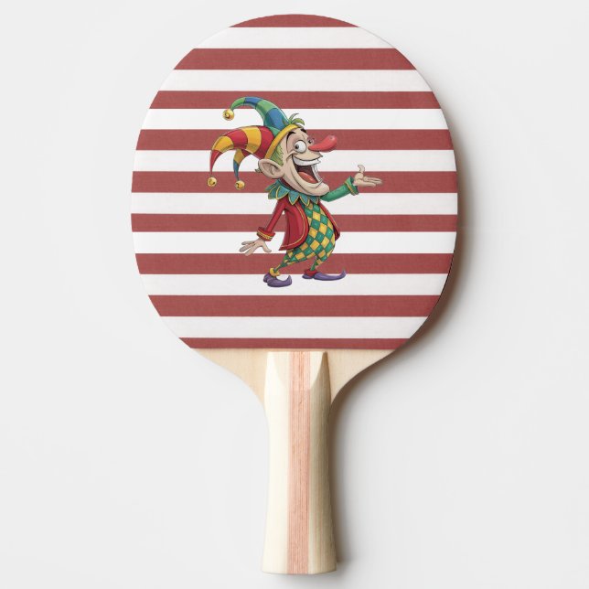 Ping Pong Raquette de ping-pong rayée bordeaux et blanc Clow (Devant)