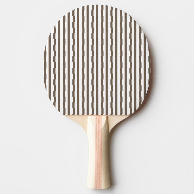 Ping Pong Raquette de ping-pong rayée marron et blanc  (Devant)