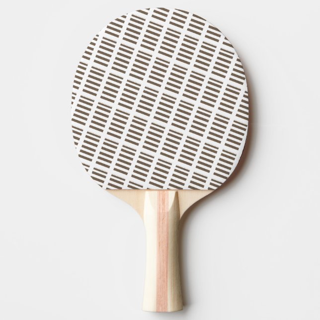 Ping Pong Raquette de ping-pong rayée marron et blanc  (Devant)