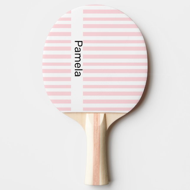 Ping Pong Raquette de ping-pong rayée rose et blanc (Devant)