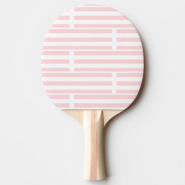 Ping Pong Raquette de ping-pong rayée rose et blanc (Devant)