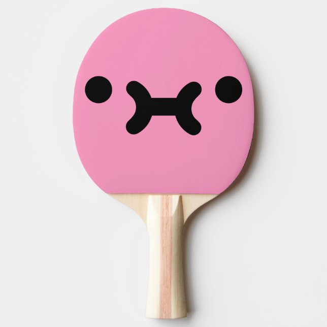 Ping Pong Raquette de ping-pong rose clair à visage boudeur  (Devant)