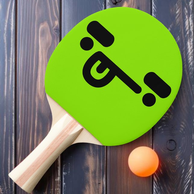 Ping Pong Raquette de ping-pong verte visage confus vilain (Créateur téléchargé)