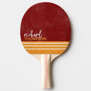 Ping Pong Raquette de tennis de table avec nom rouge/orange