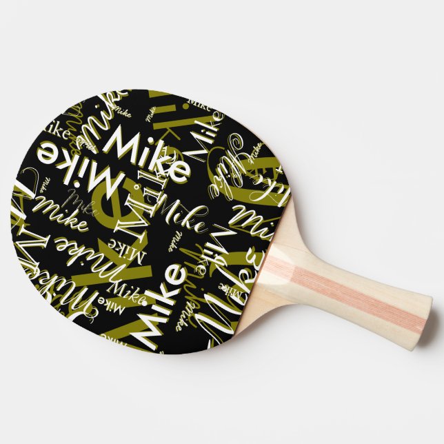 Ping Pong Raquette de tennis de table Cool avec nom noir (Côté)