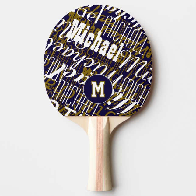 Ping Pong Raquette de Tennis de Table Cool - Monogramme (Devant)