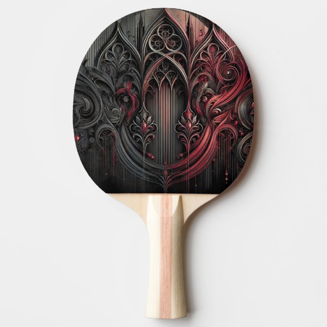 Ping Pong Raquette de Tennis de Table Élégance Gothique – Cu (Devant)