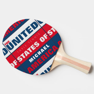 Ping Pong raquette de tennis de table patriotique cool avec