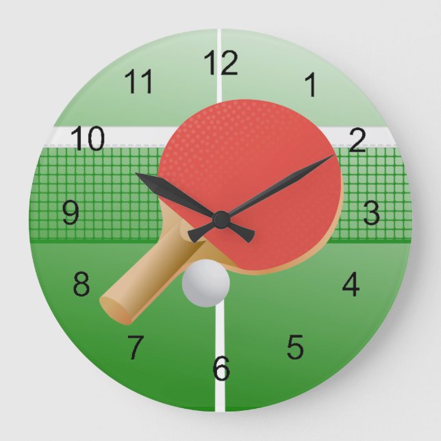 Ping Pong Table Tennis Design Wall Horloge (Recto)