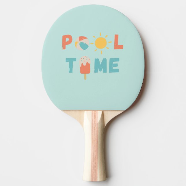 Ping Pong temps de la piscine. Raquette de ping-pong (Devant)