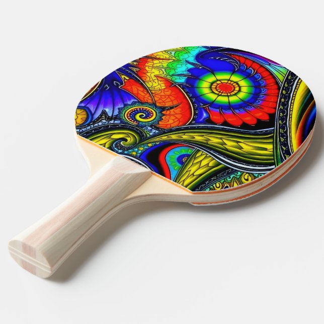 Ping Pong Une raquette de ping-pong décorée (Devant Angle)
