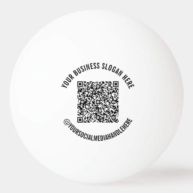 Ping Pong Votre balle de ping-pong avec code QR scannable et (Devant)