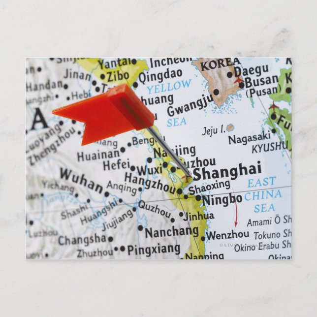 Pingle de carte placée à Shanghai, Chine sur la ca (Devant)