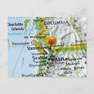 Pingle de carte placée à Vancouver, Canada sur la 