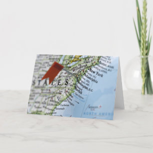 Pingle de carte placée sur la carte de Washington,