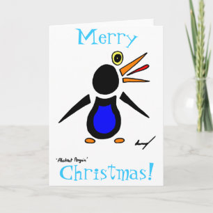 Pingouin abstrait "Joyeux Noël !" Carte