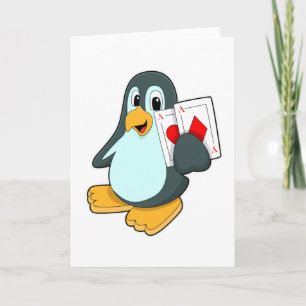 Pingouin avec cartes Poker