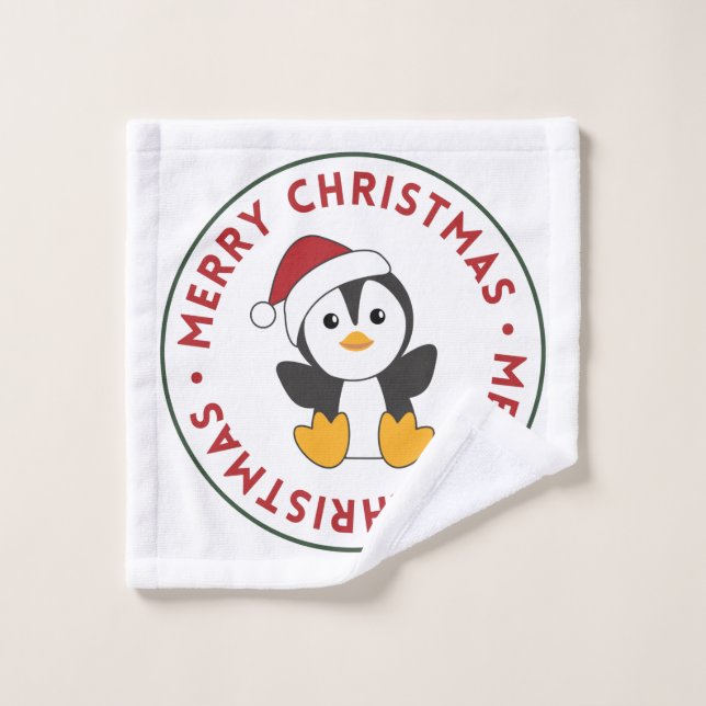 Pingouin Christmas Snow Winter Animals Pingouins (Gant de toilette)