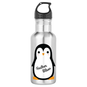 Pingouin Cute Kids Bouteille d'eau avec nom