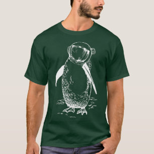 Pingouin d'astronautes, T-shirt design d'art surré