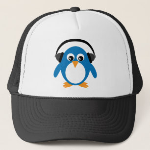 Pingouin de bande dessinée avec le casquette