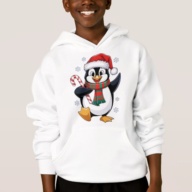 Pingouin de Noël avec Bonnet et Canne à Sucre (Devant)