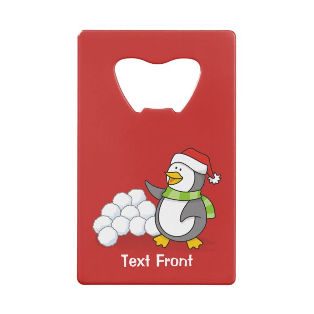 Pingouin de Noël avec boules de neige agitant (Devant)