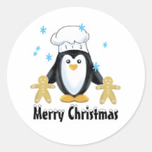 Pingouin de Noël joyeux sticker de vacances