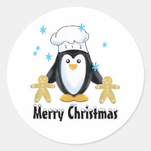 Pingouin de Noël joyeux sticker de vacances