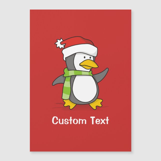 Pingouin de Noël marchant sur la neige (Devant)