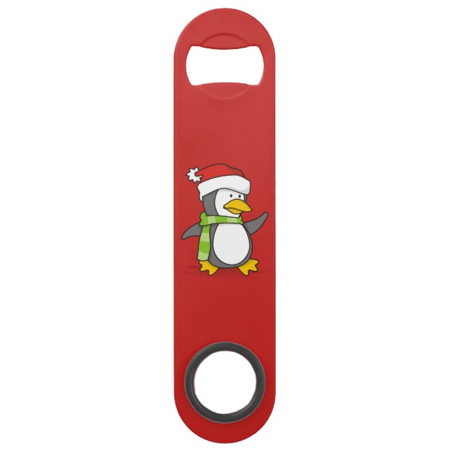 Pingouin de Noël marchant sur la neige (Devant)