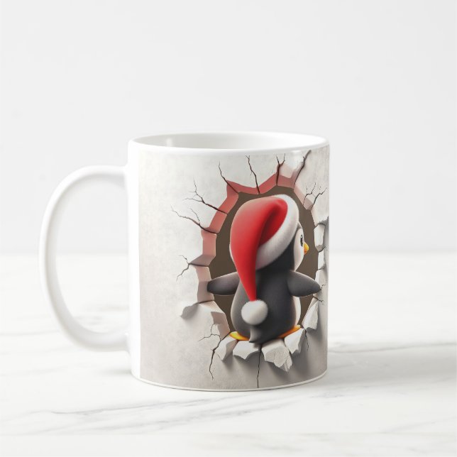 Pingouin de Noël - Mignonne Mug 3D (Gauche)