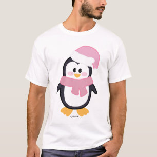 Pingouin de Noël rose Basique T-shirt Homme