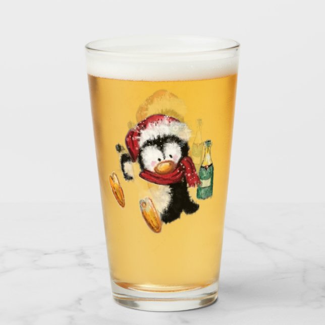 Pingouin de Noël Verre Drôle (Devant (rempli))