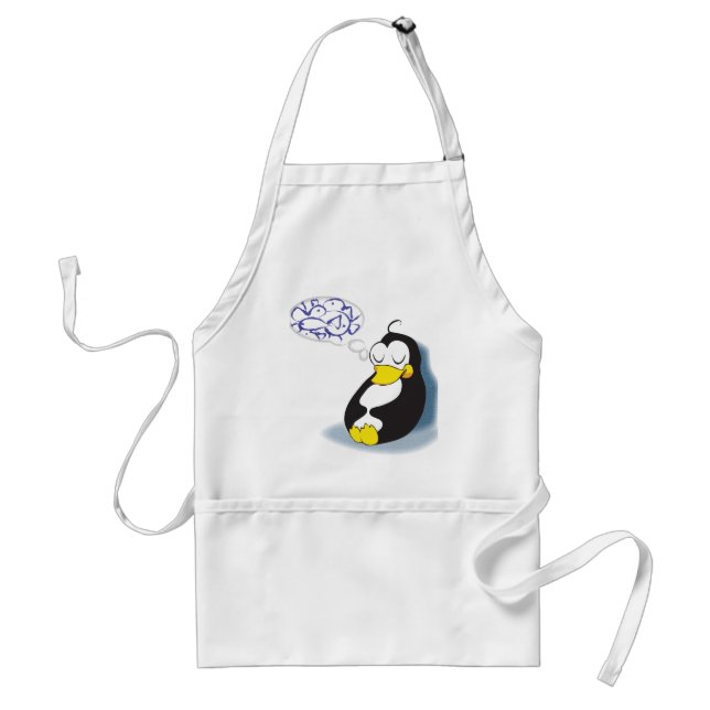 pingouin de sommeil rêvant du tablier de poissons (Devant)
