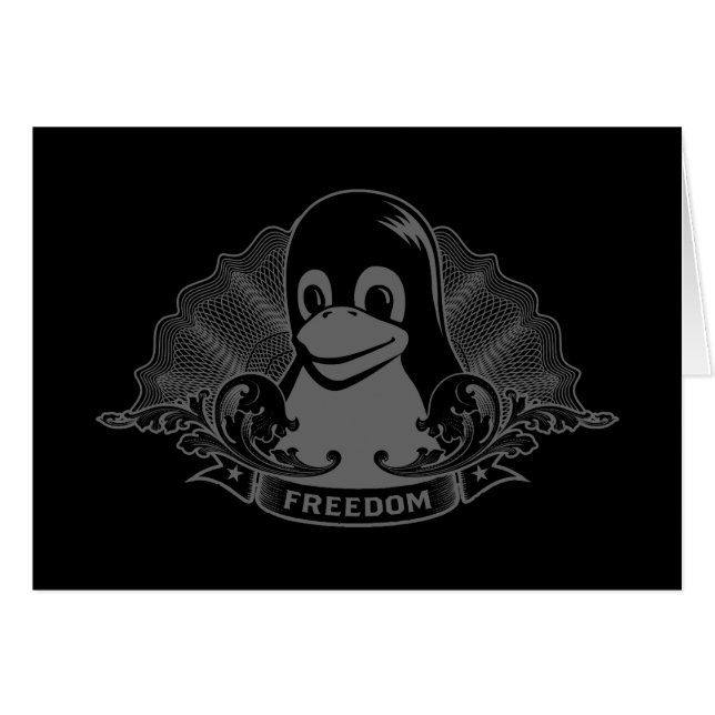 Pingouin de Tux - (Linux, Open Source, Copyleft, (Devant horizontal)