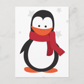 pingouin d'hiver mignon cartes de voeux de Noël