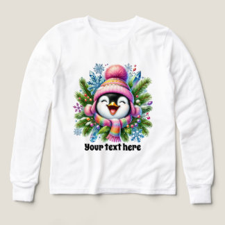 Pingouin d'hiver mignon personnalisable