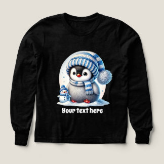 Pingouin d'hiver mignon personnalisable