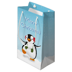 Pingouin d'hiver mignon petit sac cadeau